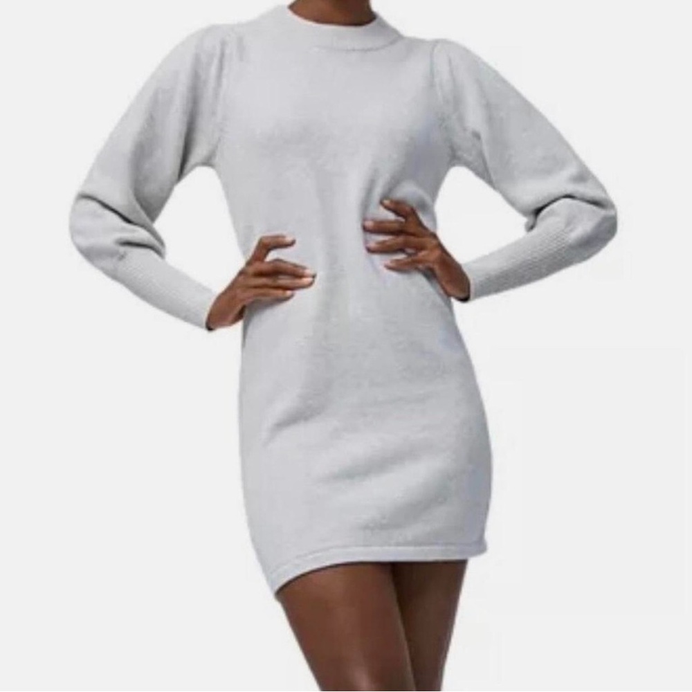 French Connection Sweater Dress Mini Winter White Balloon Sleeve - SIZE M